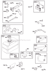 Page D Diagram and Parts List for 19B400  Briggs and Stratton Engine